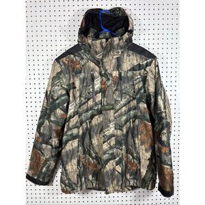 L.L Bean Mens Mossy Oak Camouflage Hunting jacket with removable soft shell flee